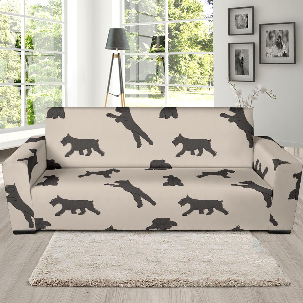 Schnauzers Pattern Print Design A06 Sofa Slipcover