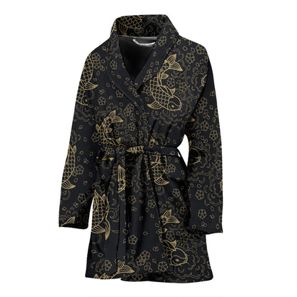 KOI Fish Pattern Print Design 02 Women Bathrobe