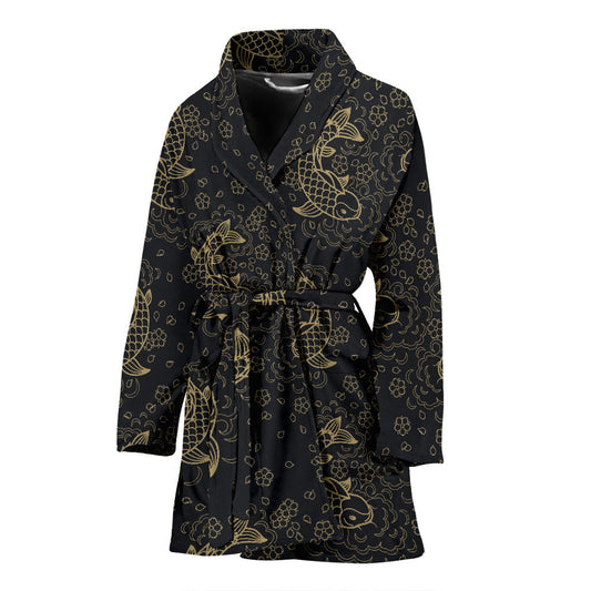 KOI Fish Pattern Print Design 02 Women Bathrobe