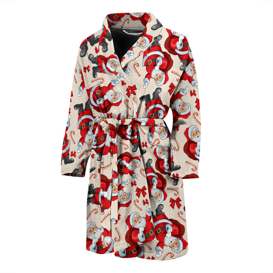 Santa Christmas Themed Print Design LKS302 Men Bathrobe