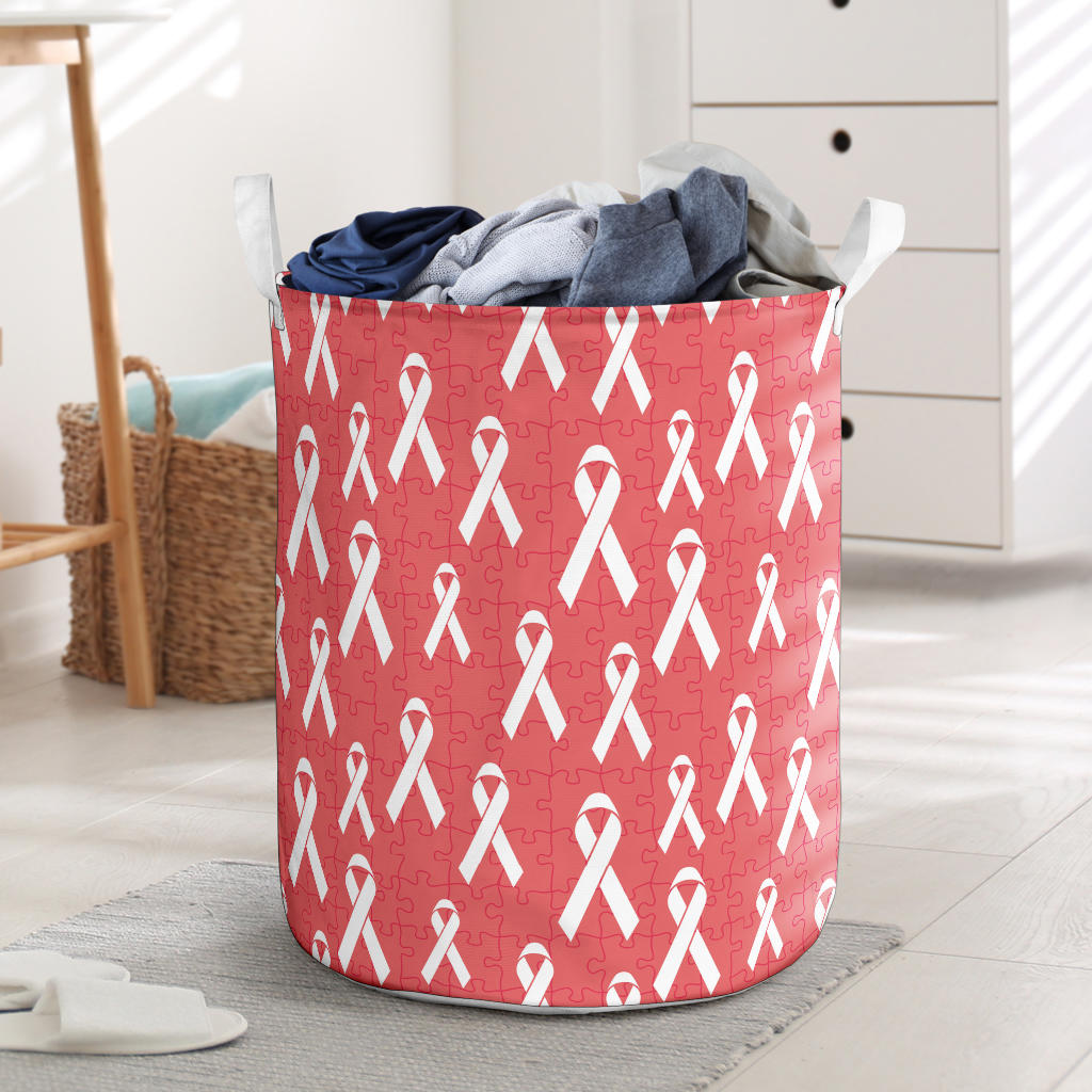 Autism Awareness Ribbon Design Print Laundry Basket