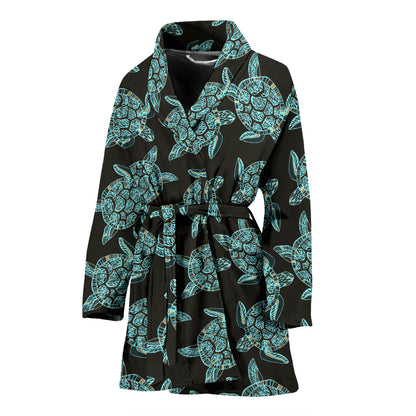 Sea Turtle Print Design LKS302 Women Bathrobe