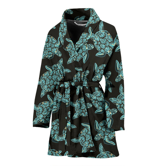 Sea Turtle Print Design LKS302 Women Bathrobe