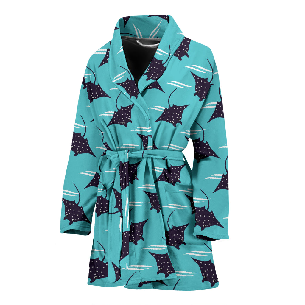 Manta Ray Print Design LKS403 Women Bathrobe