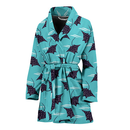 Manta Ray Print Design LKS403 Women Bathrobe
