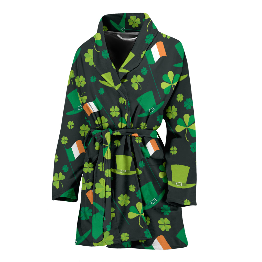 Shamrock Saint Patrick's Day Print Design LKS304 Women Bathrobe