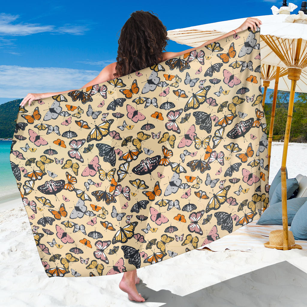 Butterfly Pattern Print Design 04 Sarong Pareo Wrap