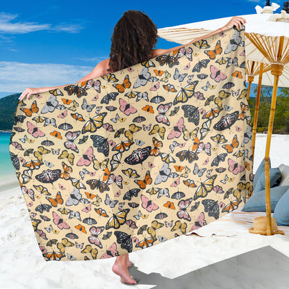 Butterfly Pattern Print Design 04 Sarong Pareo Wrap