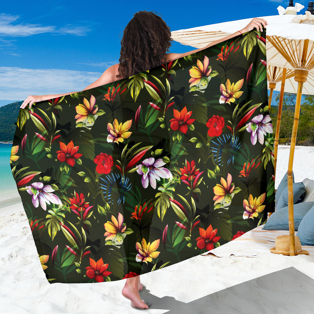 Magnolia Pattern Print Design 02 Sarong Pareo Wrap
