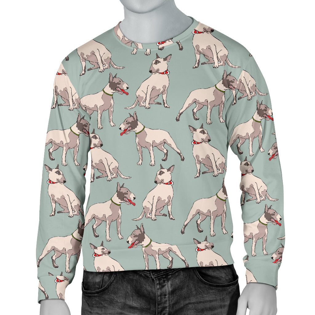 Bull Terrier Cute Print Pattern Men Long Sleeve Sweatshirt