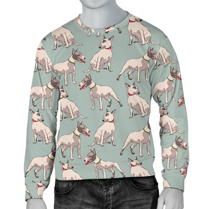 Bull Terrier Cute Print Pattern Men Long Sleeve Sweatshirt