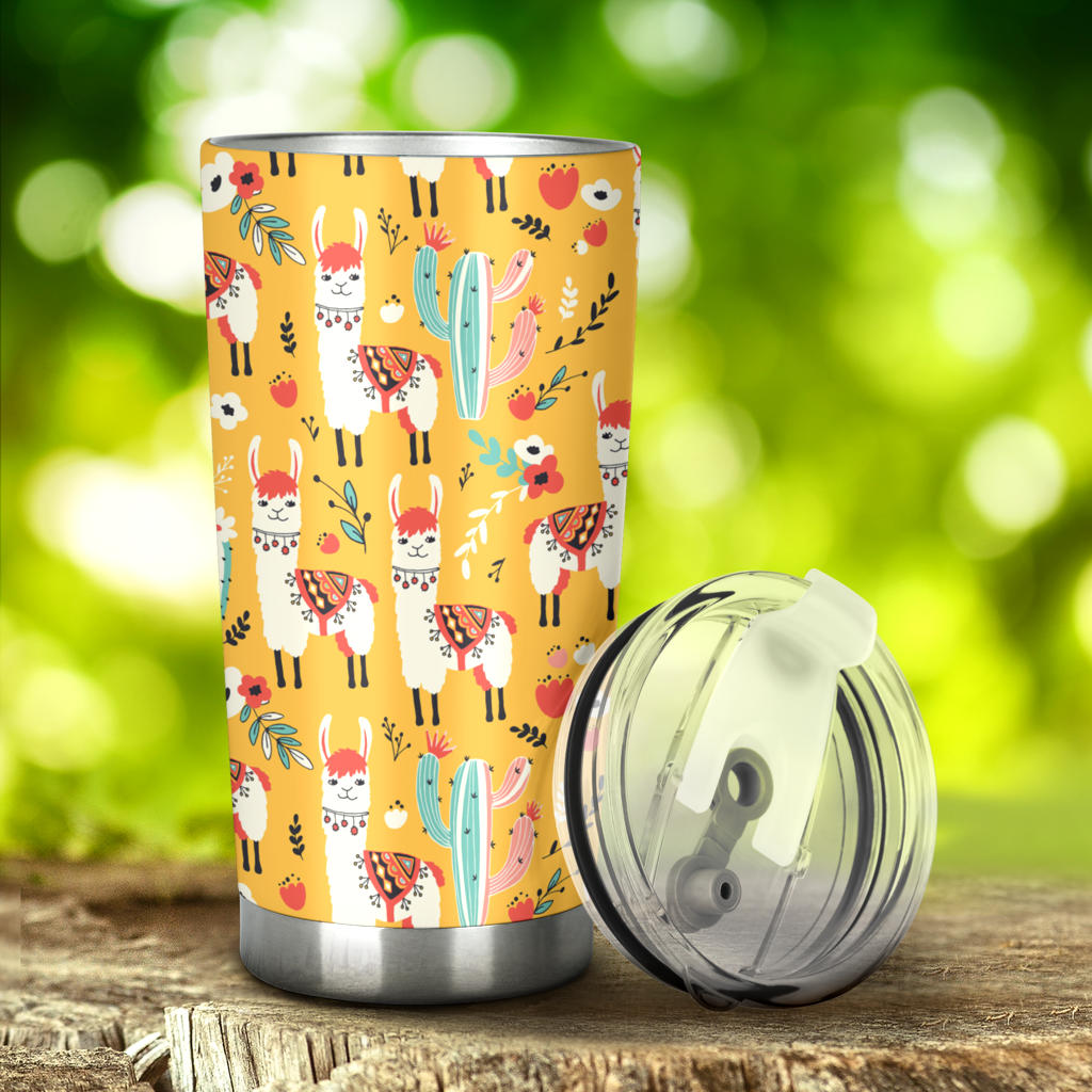 Llama Cute Themed Print Tumbler
