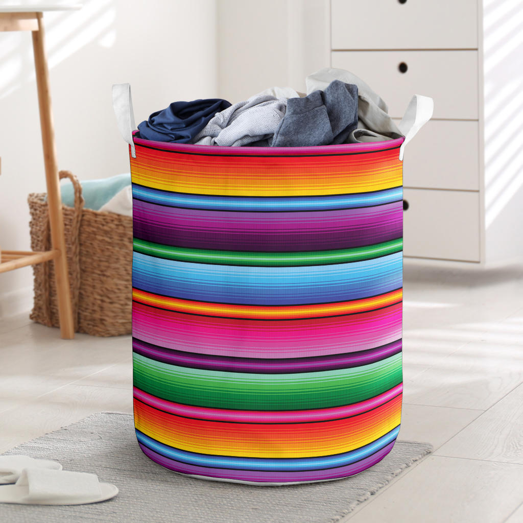 Mexican Blanket Colorful Print Pattern Laundry Basket