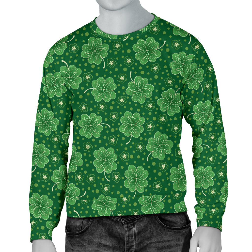 Shamrock Design Print Men Long Sleeve Sweatshirt