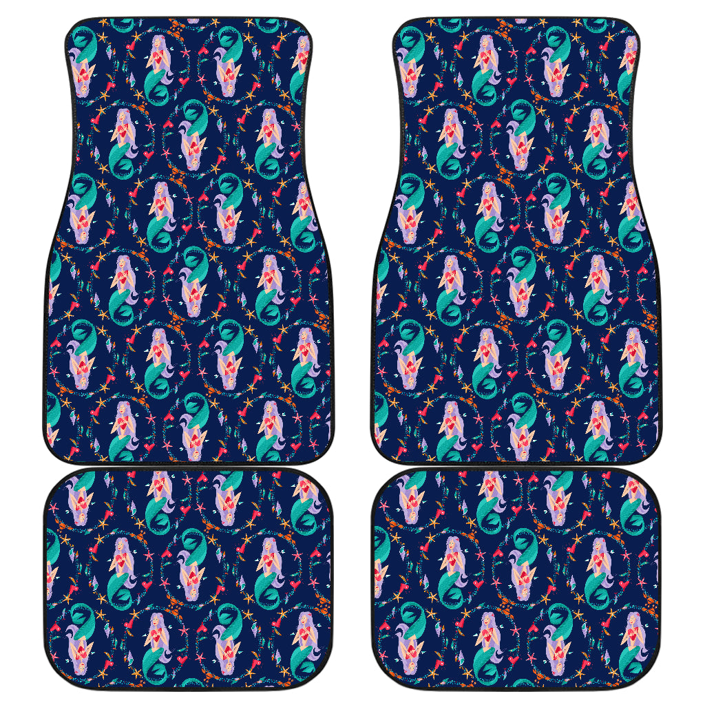 Mermaid Girl Cute Design Print Car Floor Mats Front Back