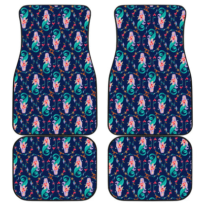 Mermaid Girl Cute Design Print Car Floor Mats Front Back