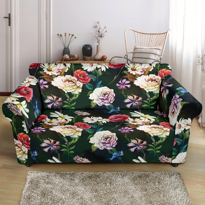 Summer Floral Print Design LKS303 Loveseat Couch Slipcover