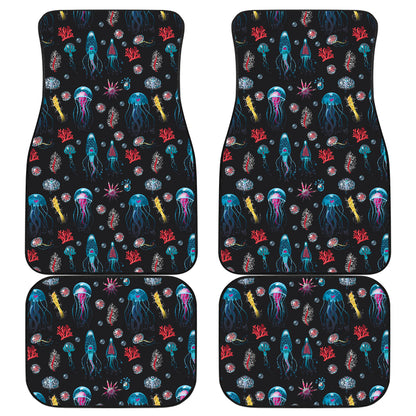 Jellyfish Underwater Print Car Floor Mats Front Back