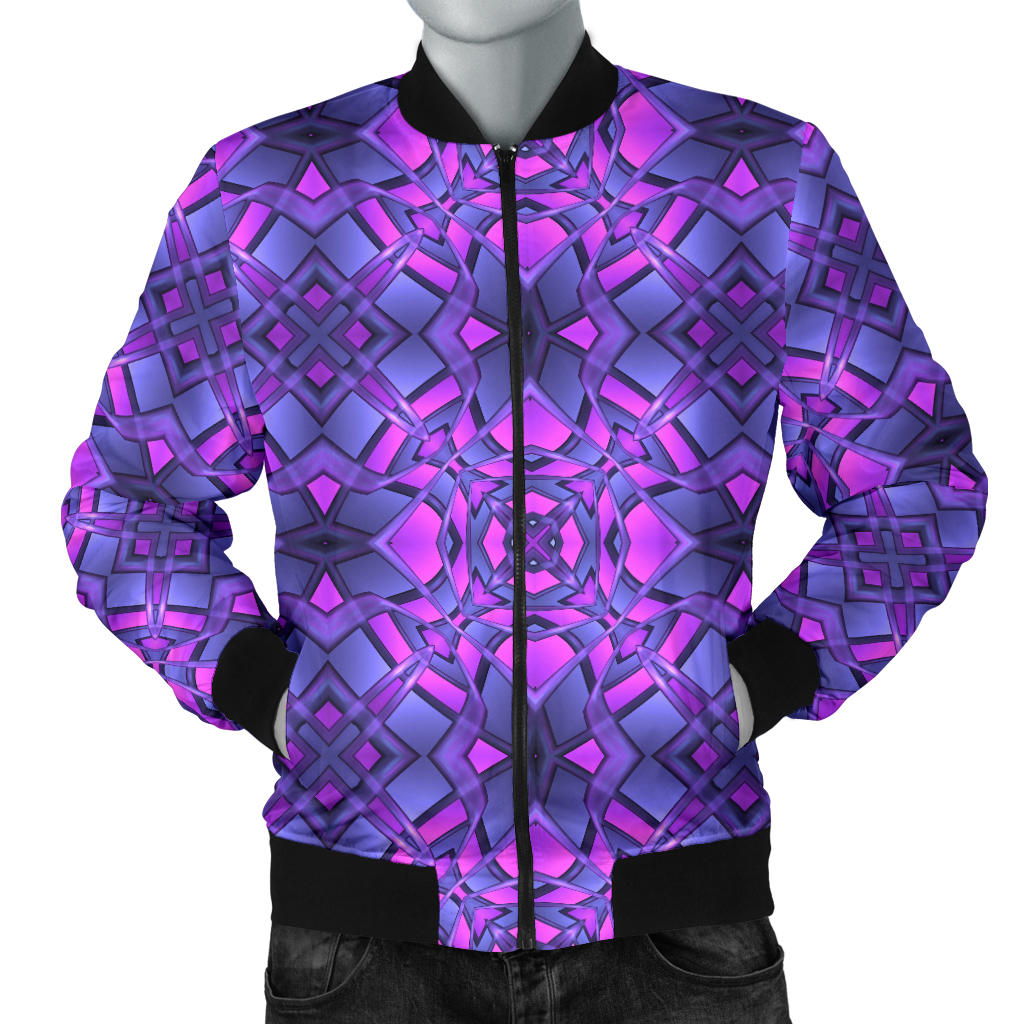 kaleidoscope Pattern Print Design Men Bomber Jacket