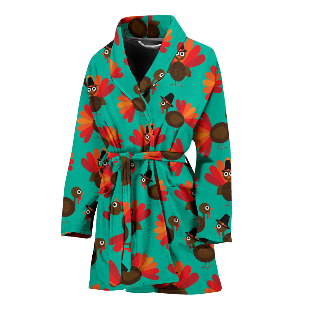 Thanksgiving Print Design LKS307 Women Bathrobe