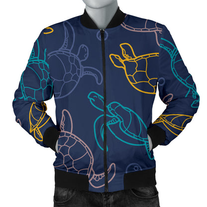 Sea Turtle Baby Print Men Bomber Jacket