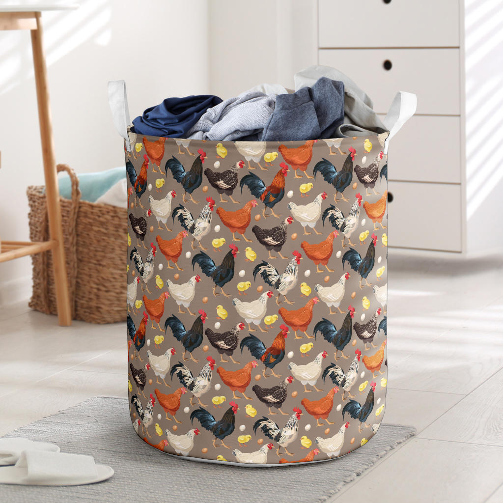Chicken Evolution Pattern Laundry Basket