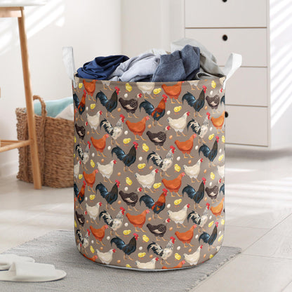 Chicken Evolution Pattern Laundry Basket