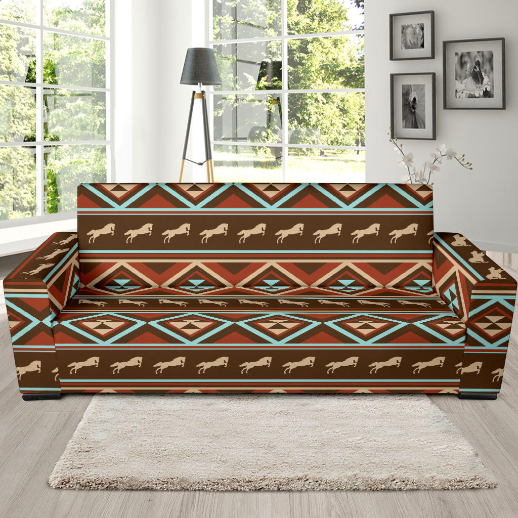 Western Horse Pattern Print LKS301 Sofa Slipcover