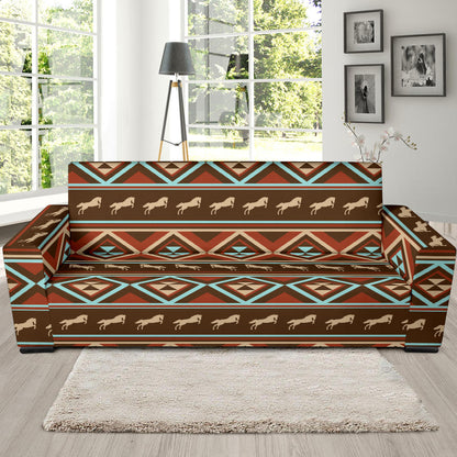 Western Horse Pattern Print LKS301 Sofa Slipcover