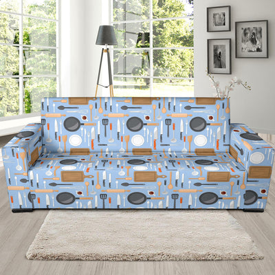 Cooking Kitchen Tools Pattern Print Design 02 Sofa Slipcover