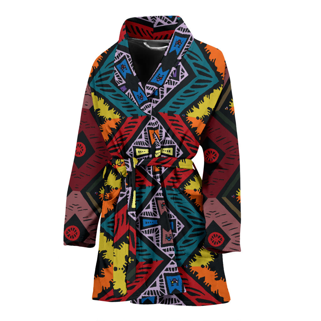 African Pattern Print Design 08 Women Bathrobe