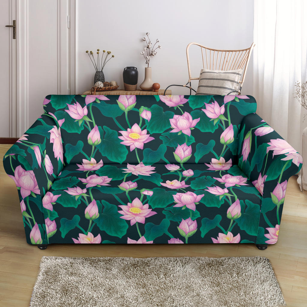 Water Lily Print Design LKS302 Loveseat Couch Slipcover