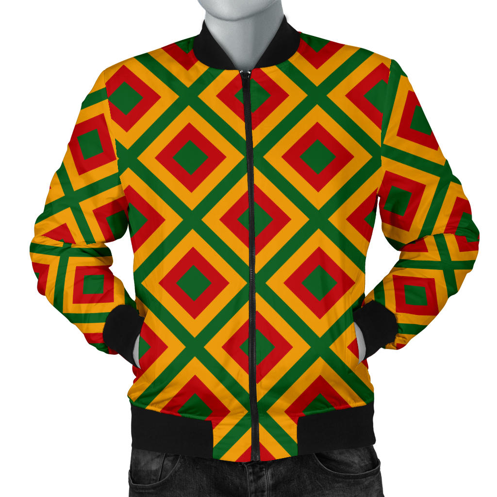 Rasta Reggae Color Cross Men Bomber Jacket