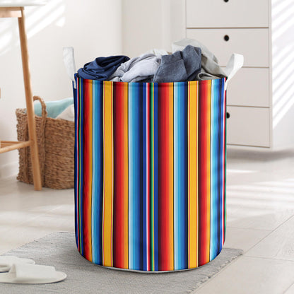 Mexican Blanket Stripe Print Pattern Laundry Basket