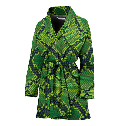 Python Green Pattern Print Design A01 Women Bathrobe
