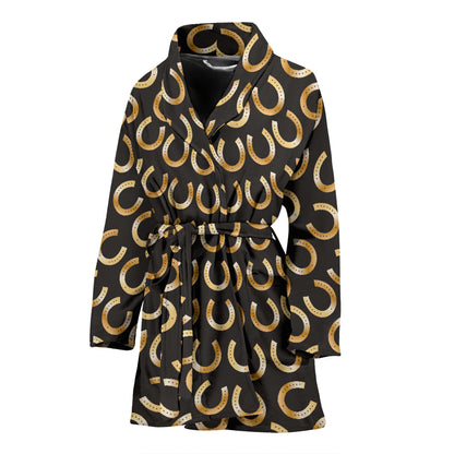 Horseshoe Print Design LKS304 Women Bathrobe