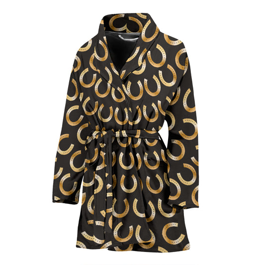 Horseshoe Print Design LKS304 Women Bathrobe
