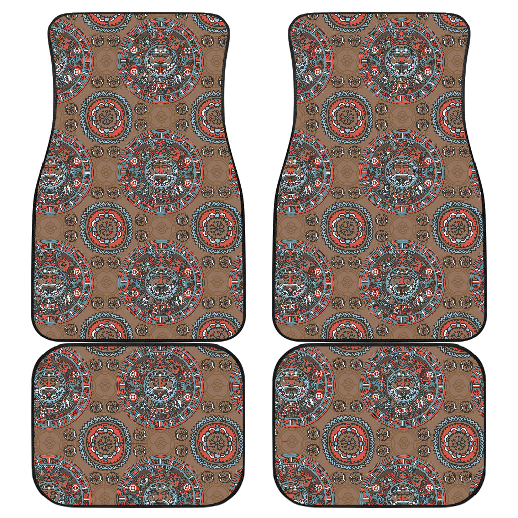 Calendar Aztec Design Print Pattern Car Floor Mats Front Back