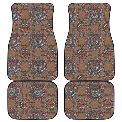 Calendar Aztec Design Print Pattern Car Floor Mats Front Back