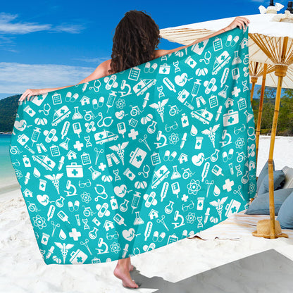 Medical Pattern Print Design 04 Sarong Pareo Wrap