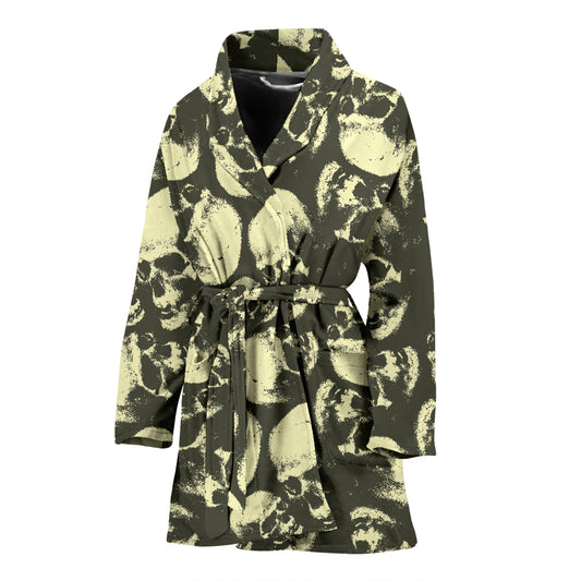 Skull Print Design LKS302 Women Bathrobe
