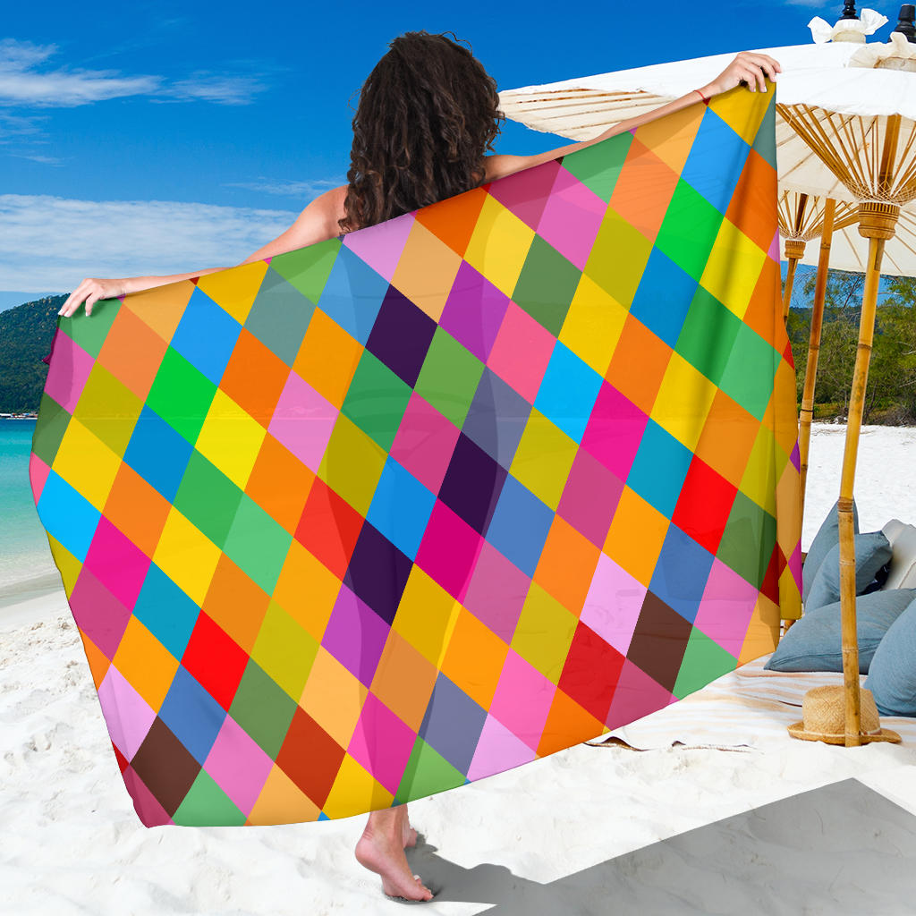 Harlequin Pattern Print Design 02 Sarong Pareo Wrap