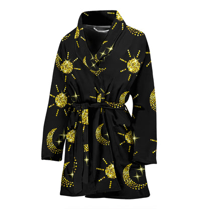 Sun Moon Print Design LKS304 Women Bathrobe