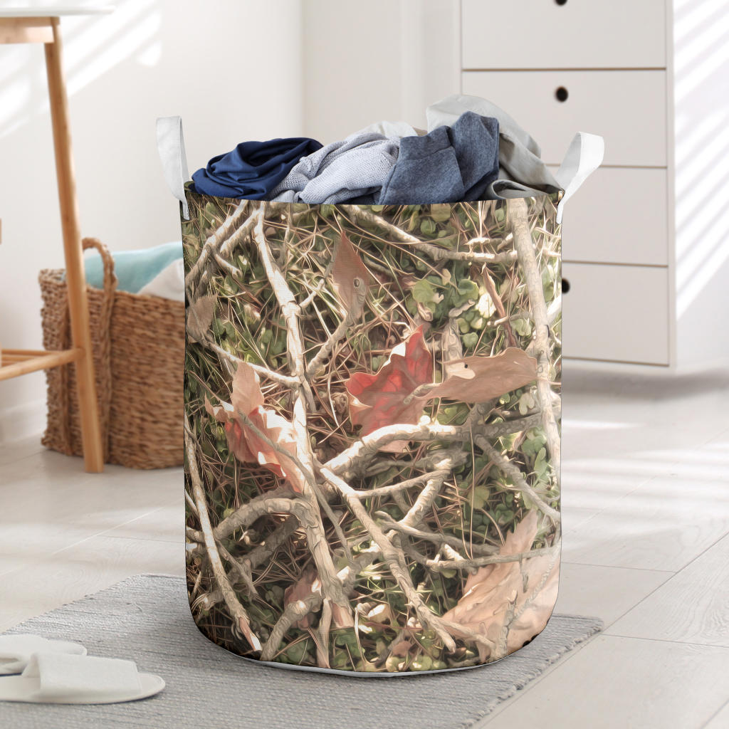 Camouflage Realistic Tree Authumn Print Laundry Basket
