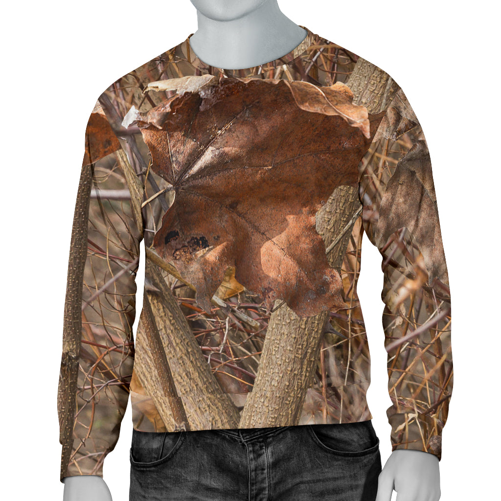 Camo Realistic Tree Forest Autumn Print Men Long Sleeve Sweatshirt