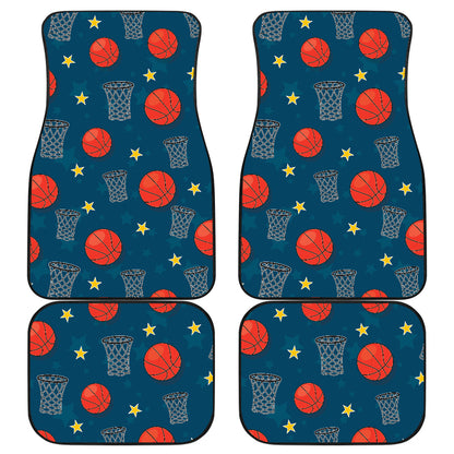 Basketball Classic Print Pattern Car Floor Mats Front Back
