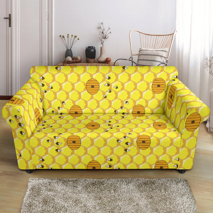Honey Bee Print Design LKS303 Loveseat Couch Slipcover