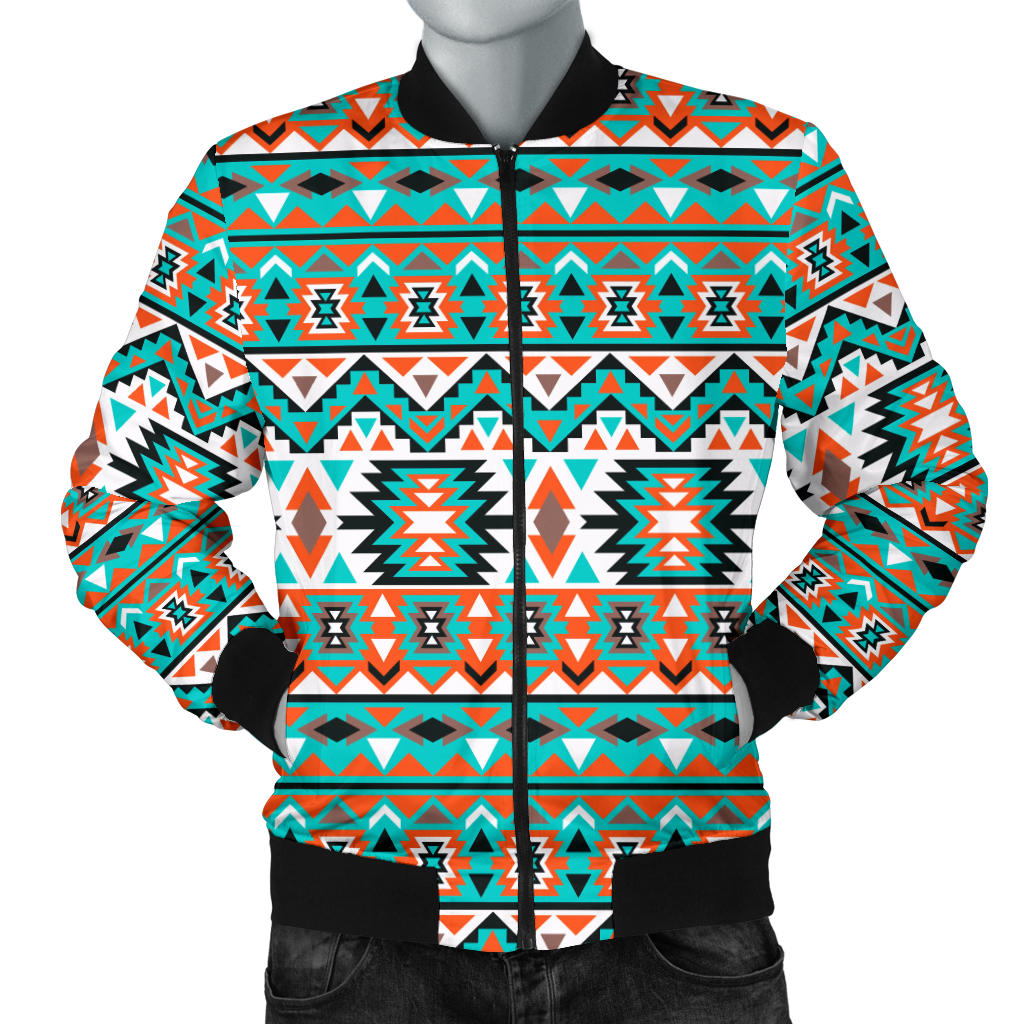 Indian Navajo Ethnic Themed Design Print Men Bomber Jacket