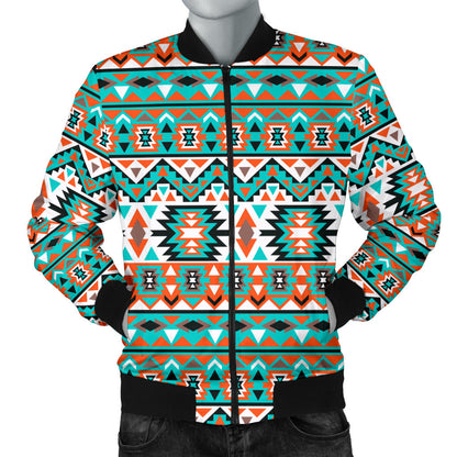 Indian Navajo Ethnic Themed Design Print Men Bomber Jacket