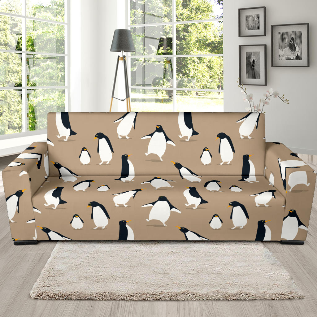 Penguin Pattern Print Design A01 Sofa Slipcover